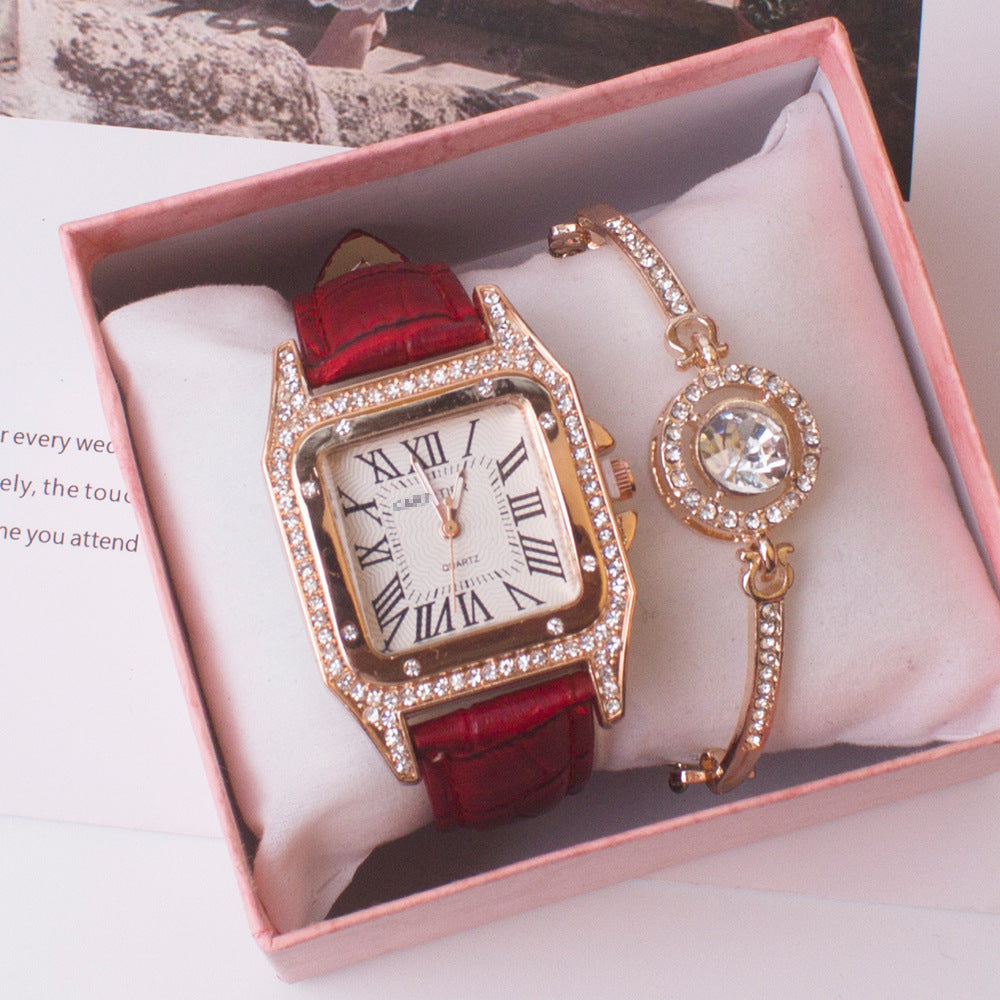 Vierkant Horloge Rhinestone Dames