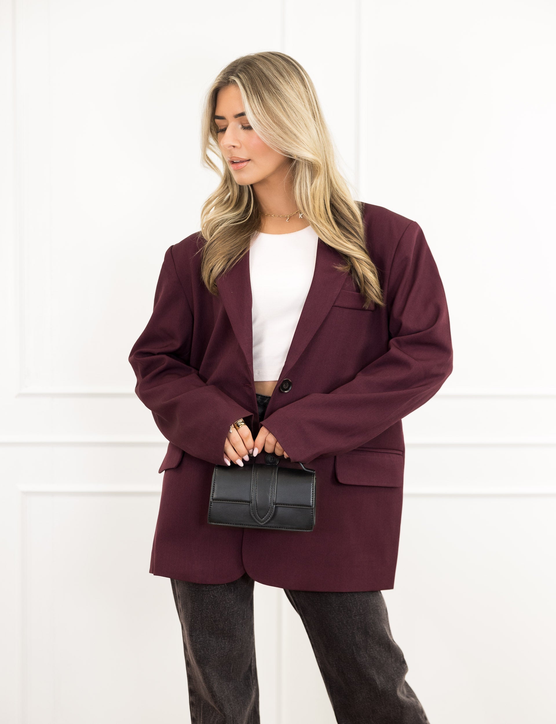 Nora Burgundy Blazer