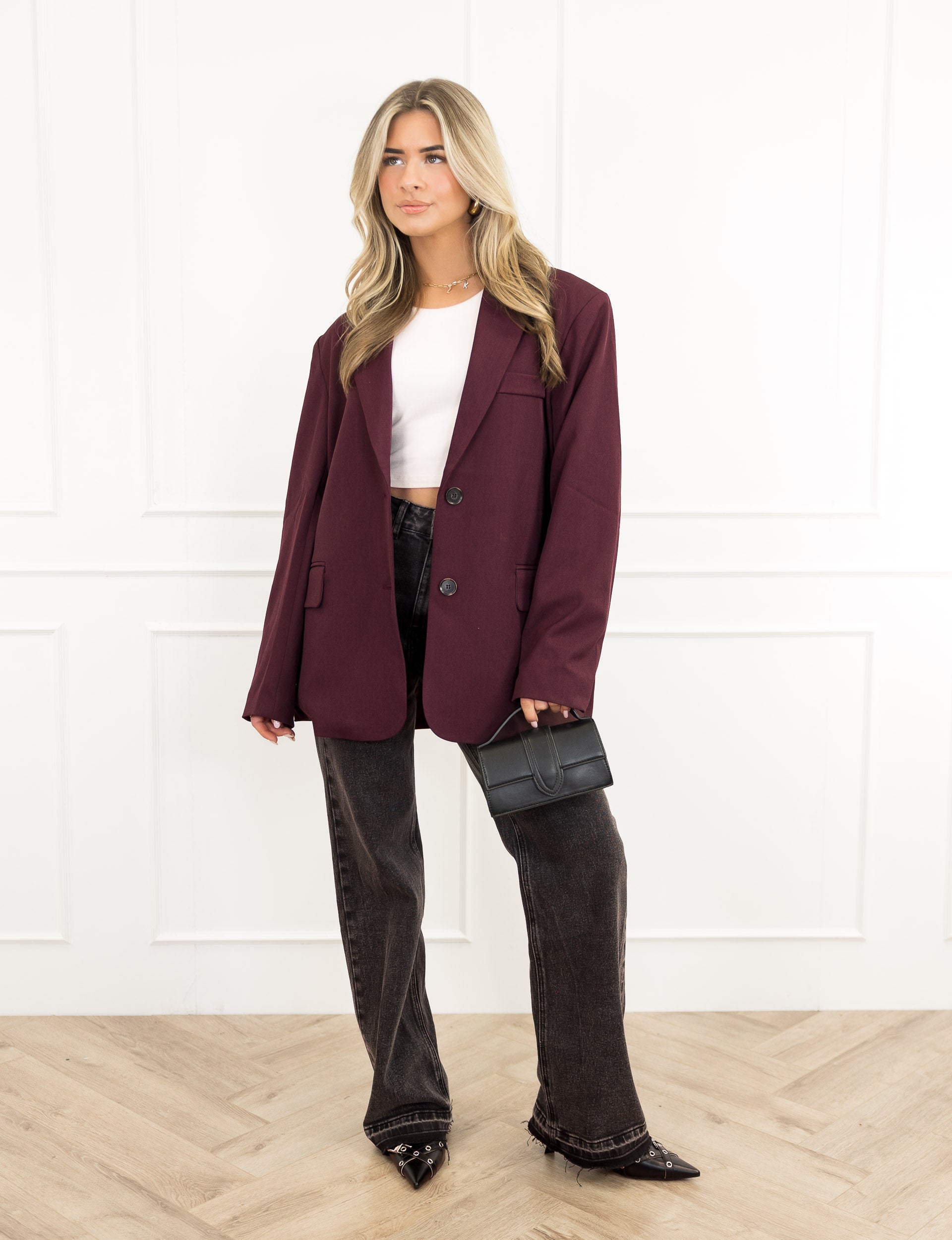 Nora Burgundy Blazer