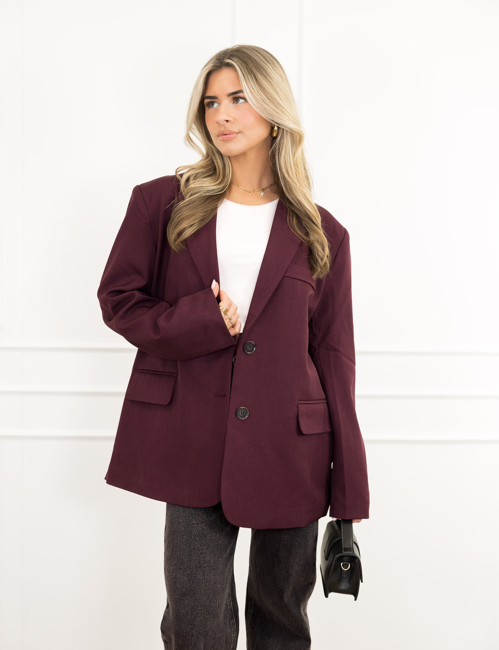 Nora Burgundy Blazer