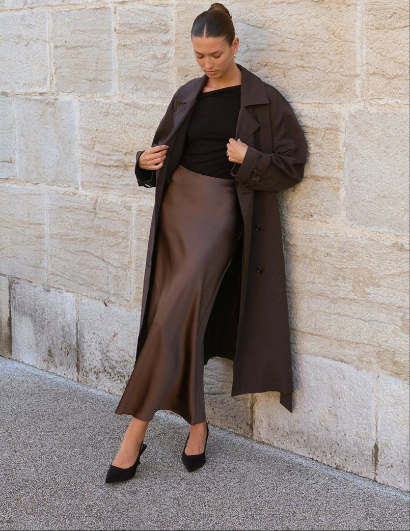 Satin Midi Skirt